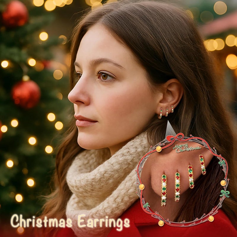 Poxtex Small Gold Huggie Hoop Earrings Set for Women Men Hypoallergenic 14K Plated Stack Cartilage Earrings, Multiple Piercing Lightweight Mini Thin Cute Dainty Trendy Jewelry Set Christmas Gifts for Women - Image 3